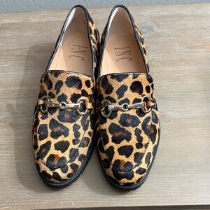 INC International Concepts Leopard Print Loafers with Black Trim